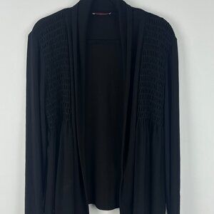 San Francisco Sweater Cardigan Size L Black Long Sleeve Polyester Spandex